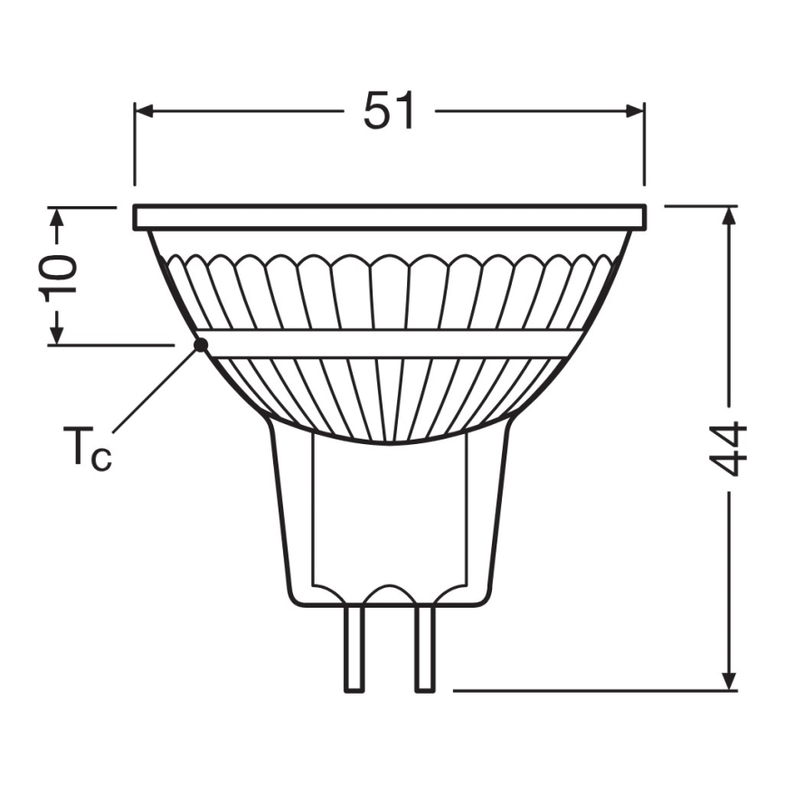 Lampadina LED dimmerabile a riflettore MR16 GU5,3/5,3W/12V 2700K 36° CRI 97 - Ledvance