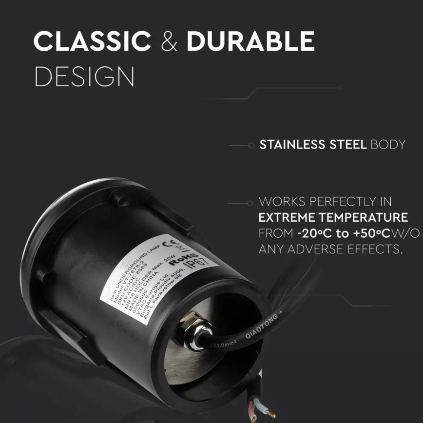 Lampada LED segnapasso da esterno 1xLED/1W/12V IP67