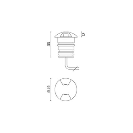 Lampada LED segnapasso da esterno RHO INBOUWSPOT BUITEN 1xLED/2W/12-24V