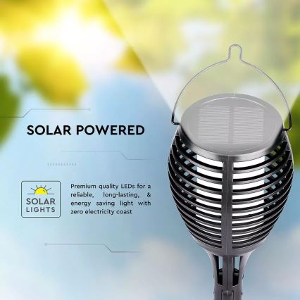 Lampada LED solare FLAME 4in1 1xLED/0,45W/3,7V IP44 500 mAh