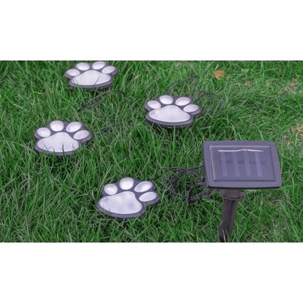 Lampada LED solare LED/0,14W/2V 600 mAh IP44 tlapky