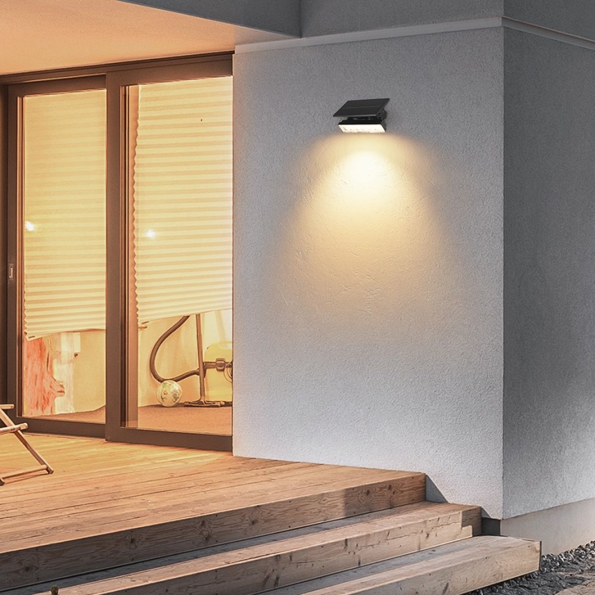 Lampada LED solare LED/0,9W/3,7V 3000K IP65 nero