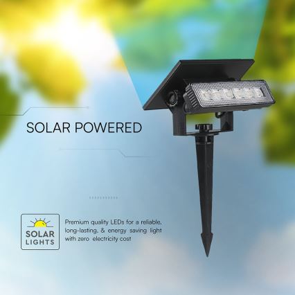 Lampada LED solare LED/0,9W/3,7V 3000K IP65 nero