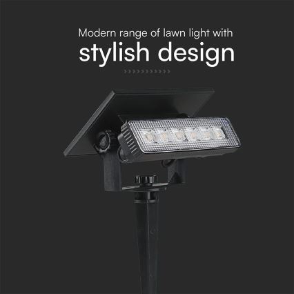 Lampada LED solare LED/0,9W/3,7V 3000K IP65 nero