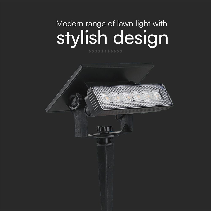 Lampada LED solare LED/0,9W/3,7V 3000K IP65 nero