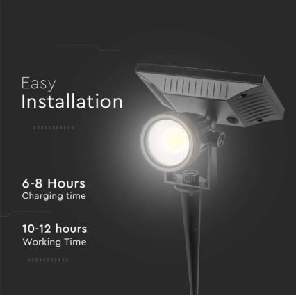 Lampada LED solare SPIKE LED/2W/5,5V IP65 6400K 1200 mAh