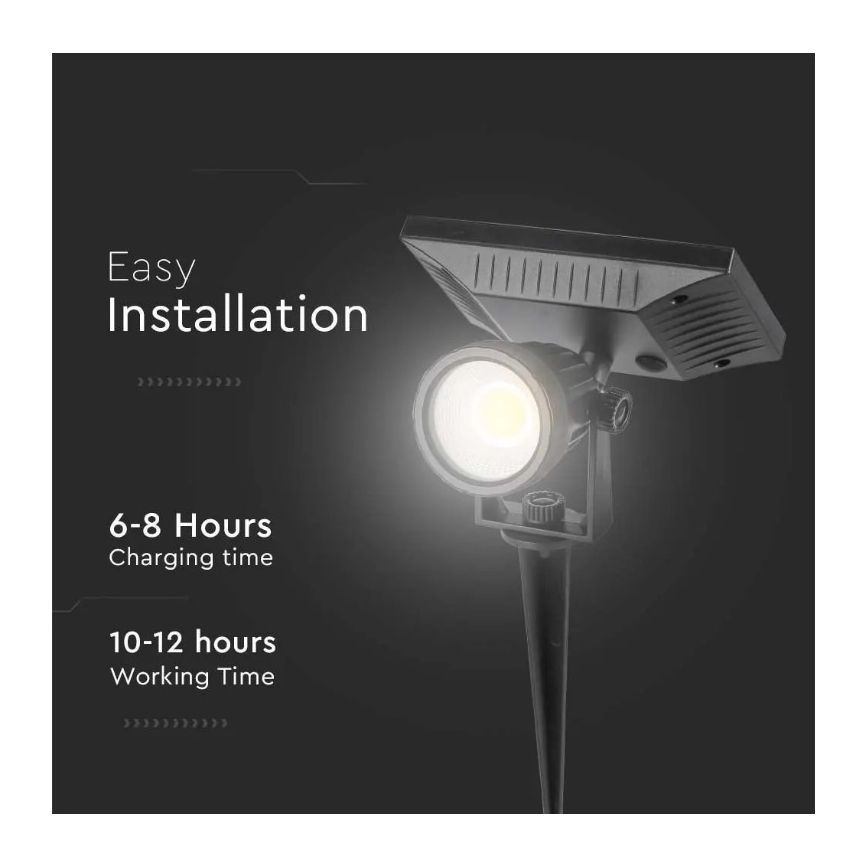 Lampada LED solare SPIKE LED/2W/5,5V IP65 6400K 1200 mAh