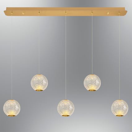Lampada LED sospesa CREMONA 5xLED/5W/230V 3000K dorata