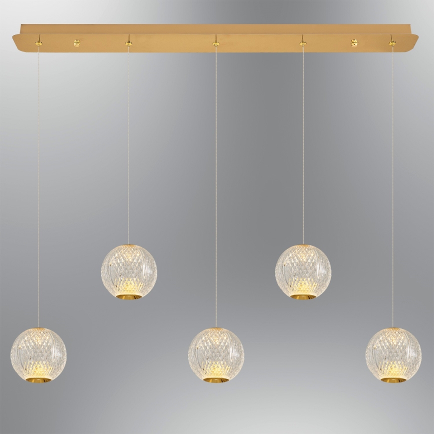 Lampada LED sospesa CREMONA 5xLED/5W/230V 3000K dorata