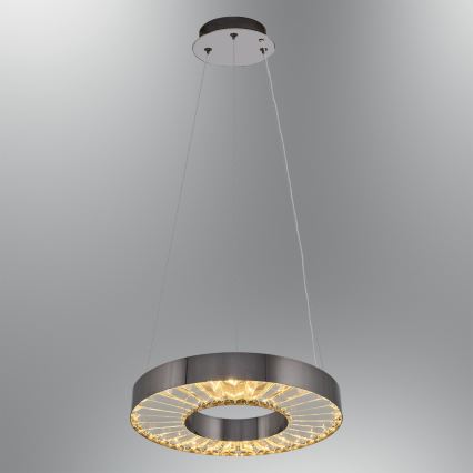 Lampada LED sospesa JESI LED/35W/230V 3000K diametro 40 cm argento