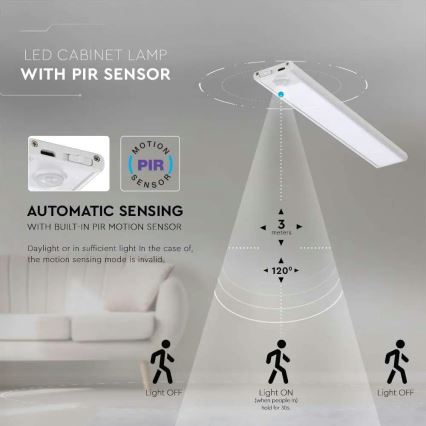 Lampada LED sottopensile con sensore LED/1,5W/5V 3000K 1500 mAh