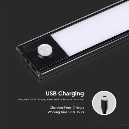 Lampada LED sottopensile con sensore LED/2,5W/5V 4000K 3000 mAh