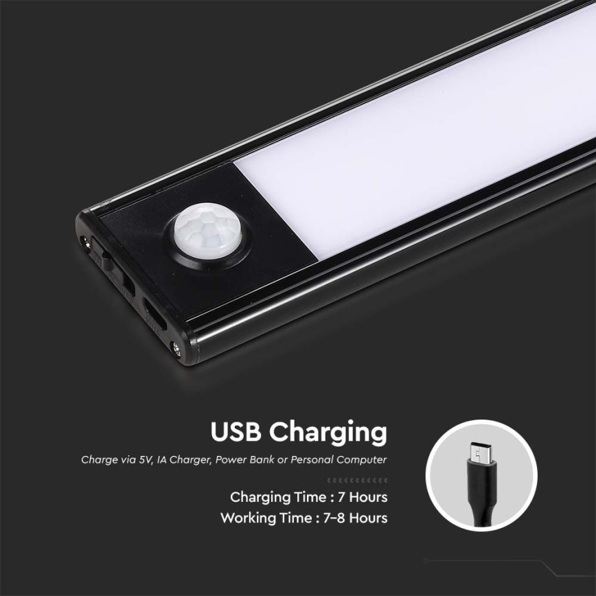 Lampada LED sottopensile con sensore LED/2,5W/5V 4000K 3000 mAh