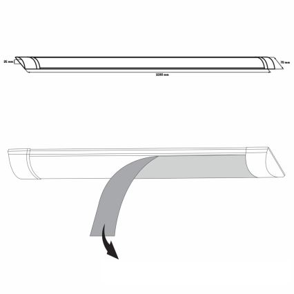 Lampada LED sottopensile LED/50W/230V 4000K 150 cm bianco