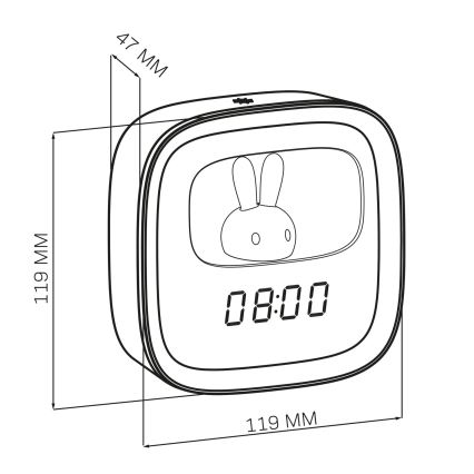 Lampada da notte dimmerabile a LED con sveglia BUNNY LED/1,2W/5V 3000K