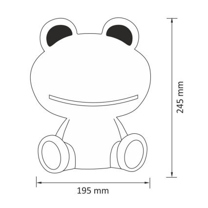 Lampada notturna LED dimmerabile per bambini 2,5W/230V rana verde