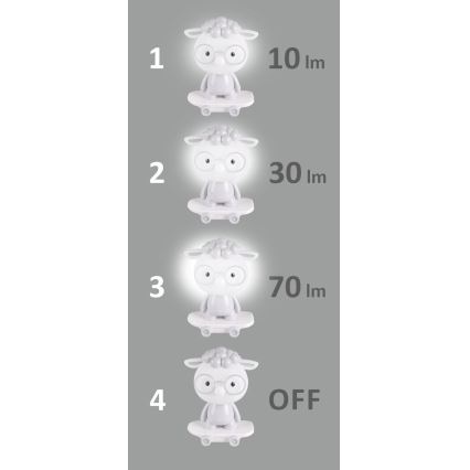 Lampada notturna LED dimmerabile per bambini LED/2,5W/230V peccora grigia