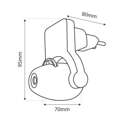 Lampada notturna LED per bambini con proiettore LED/0,5W/230V verde