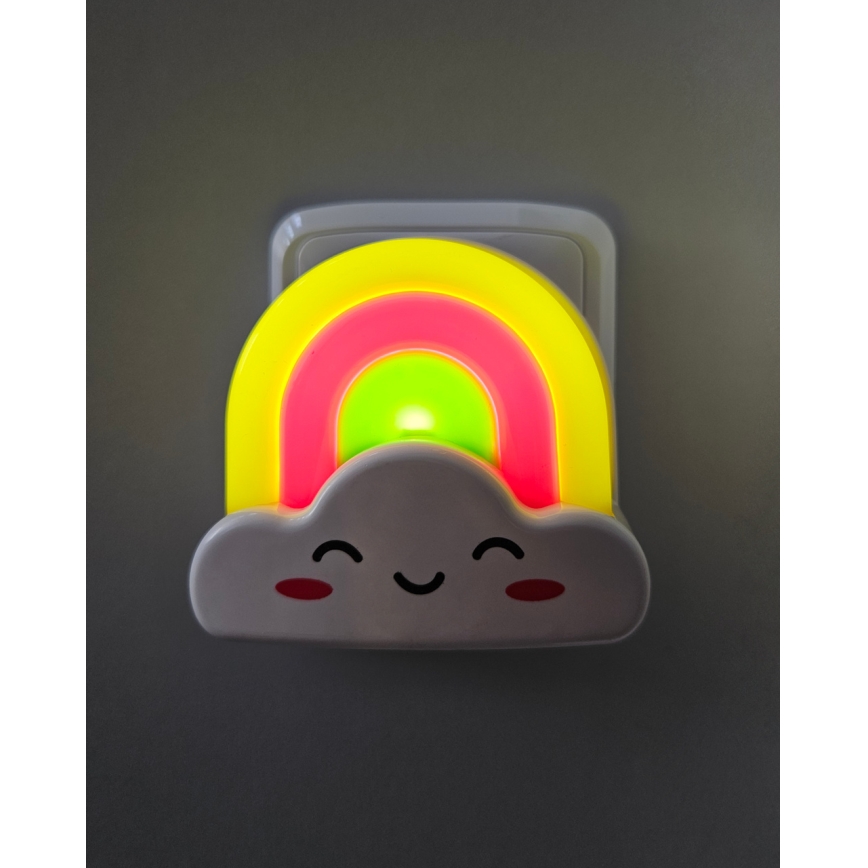 Lampada notturna LED per bambini LED/0,5W/230V arcobaleno