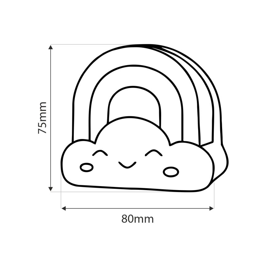 Lampada notturna LED per bambini LED/0,5W/230V arcobaleno