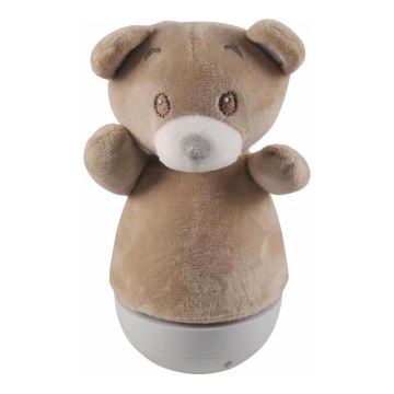 Lampada notturna LED RGB per bambini con melodia 3xAAA/5V orso