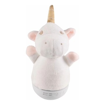 Lampada notturna LED RGB per bambini con melodia 3xAAA/5V unicorno