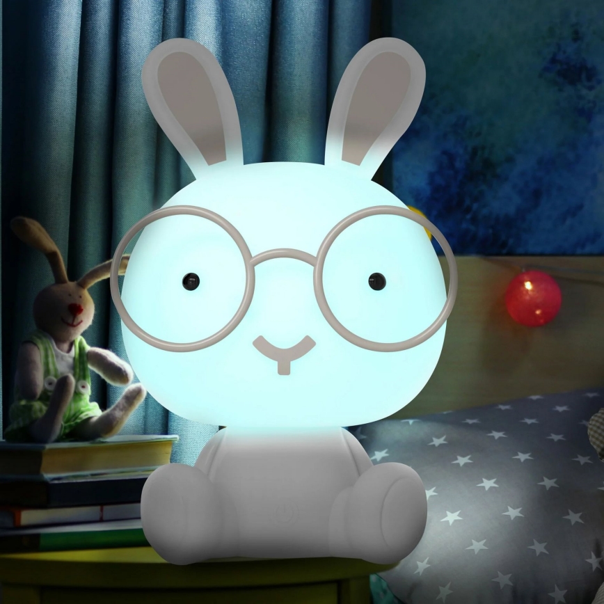Lampada da notte dimmerabile per bambini LED RGBW LED/2,5W/230V con coniglio bianco
