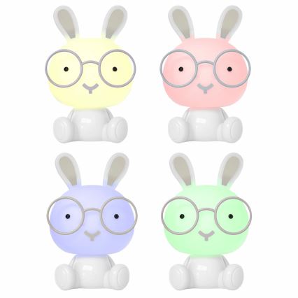 Lampada da notte dimmerabile per bambini LED RGBW LED/2,5W/230V con coniglio bianco