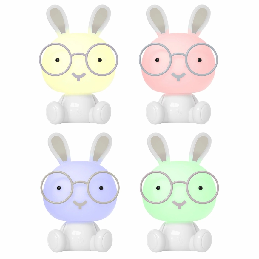 Lampada da notte dimmerabile per bambini LED RGBW LED/2,5W/230V con coniglio bianco