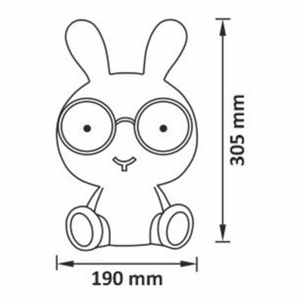 Lampada da notte dimmerabile per bambini LED RGBW LED/2,5W/230V con coniglio bianco