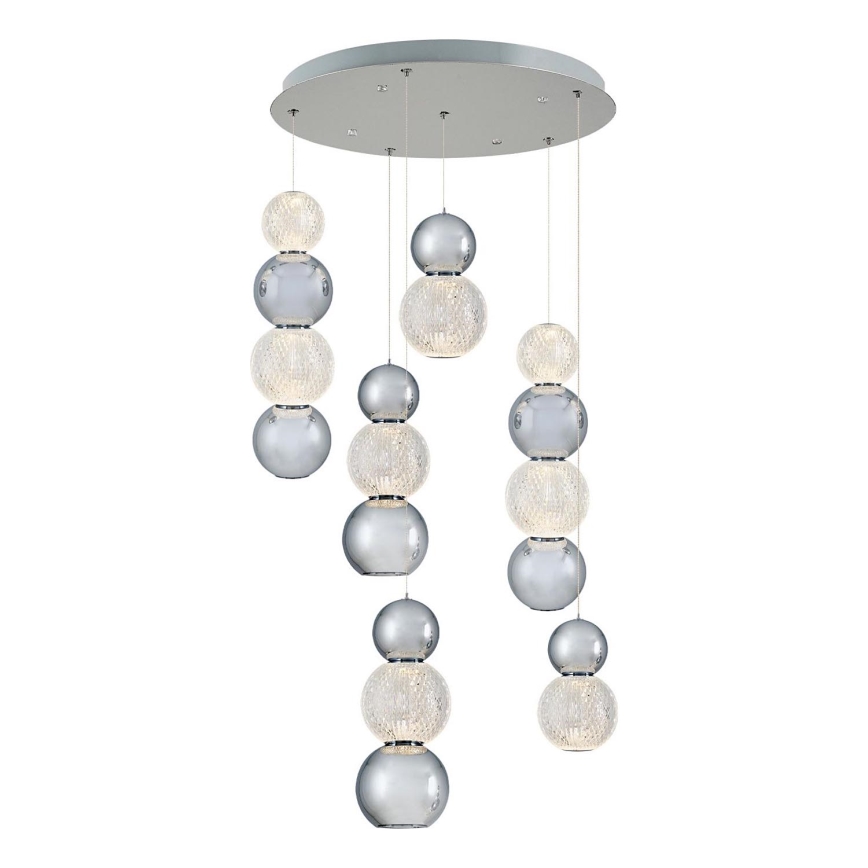 Lampada pendente LED CREMONA LED/34W/230V 3000K cromo opaco