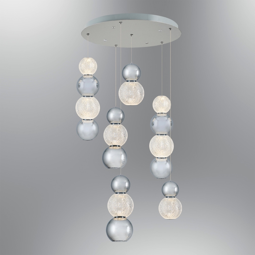 Lampada pendente LED CREMONA LED/34W/230V 3000K cromo opaco