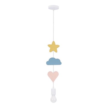Lampada per bambini a sospensione TRIO 1xE27/20W/230V gialla/blu/rosa