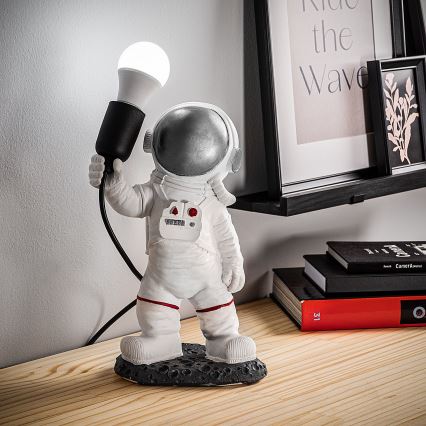Lampada per bambini ASTRONAUT 1xE27/40W/230V argento/bianco