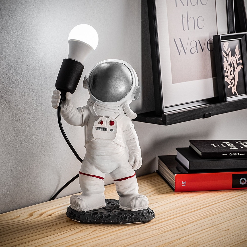 Lampada per bambini ASTRONAUT 1xE27/40W/230V argento/bianco