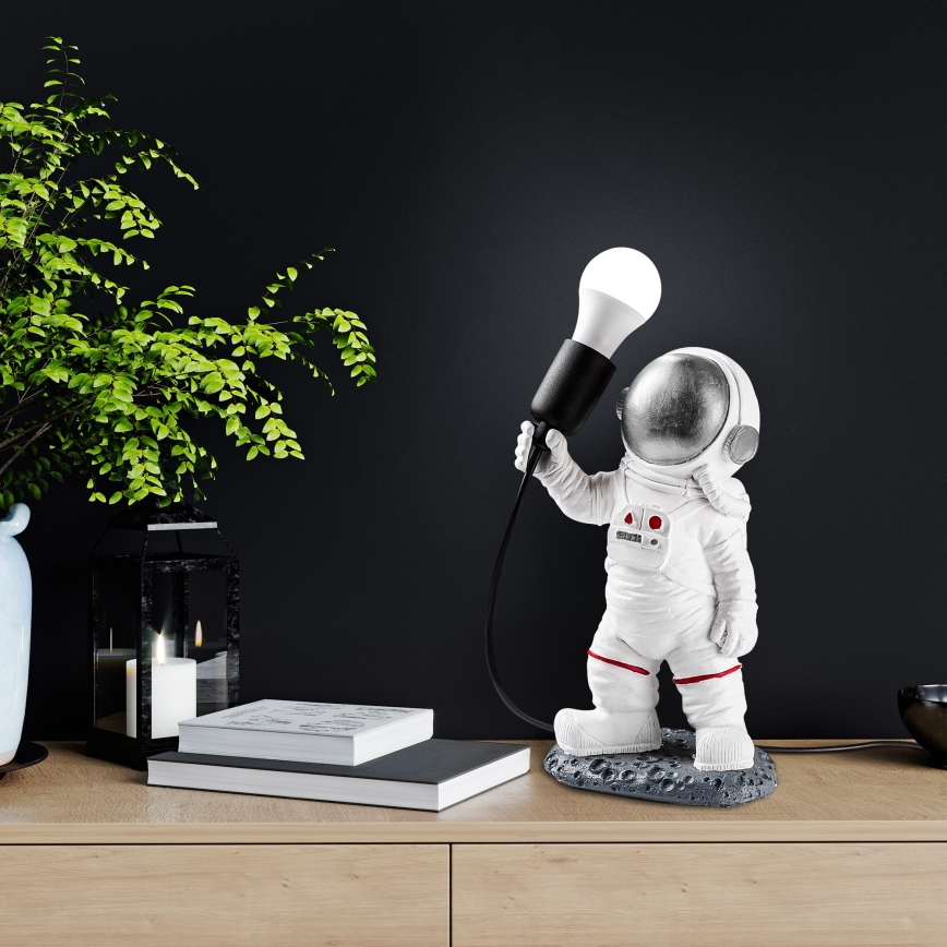 Lampada per bambini ASTRONAUT 1xE27/40W/230V argento/bianco