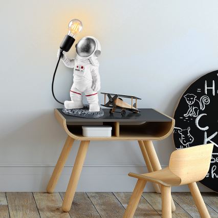 Lampada per bambini ASTRONAUT 1xE27/40W/230V argento/bianco