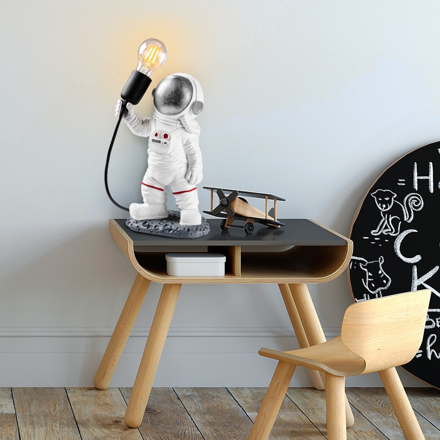 Lampada per bambini ASTRONAUT 1xE27/40W/230V argento/bianco