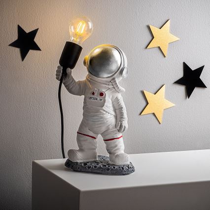 Lampada per bambini ASTRONAUT 1xE27/40W/230V argento/bianco