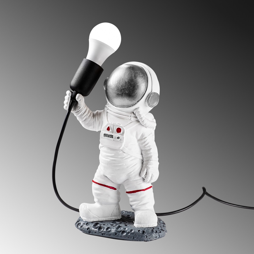 Lampada per bambini ASTRONAUT 1xE27/40W/230V argento/bianco
