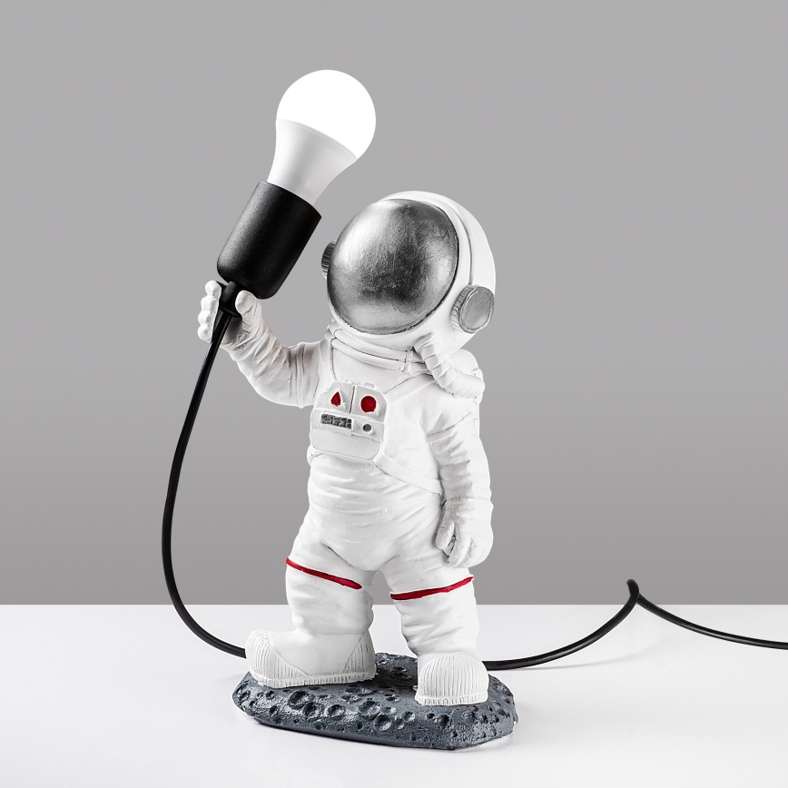 Lampada per bambini ASTRONAUT 1xE27/40W/230V argento/bianco