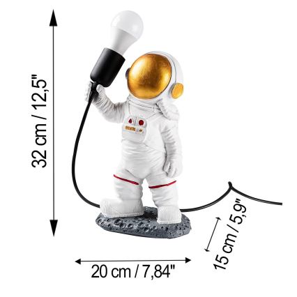 Lampada per bambini ASTRONAUT 1xE27/40W/230V rame/bianco