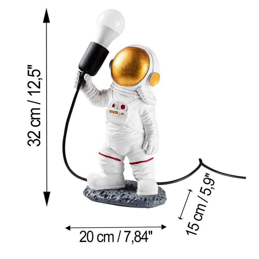 Lampada per bambini ASTRONAUT 1xE27/40W/230V rame/bianco