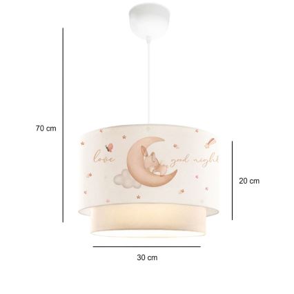 Lampada per bambini CANDY 1xE27/40W/230V bianca/beige