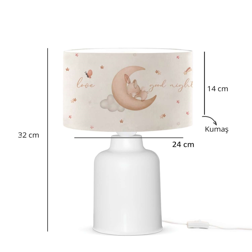 Lampada per bambini CANDY 1xE27/40W/230V bianca/beige