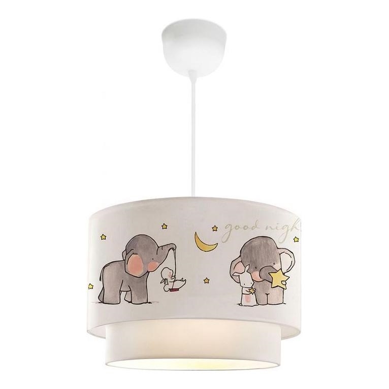 Lampada per bambini CANDY 1xE27/40W/230V bianca/grigia