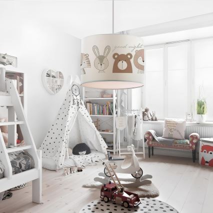 Lampada per bambini CANDY 1xE27/40W/230V bianca/marrone