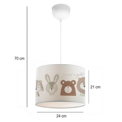Lampada per bambini CANDY 1xE27/40W/230V bianca/marrone