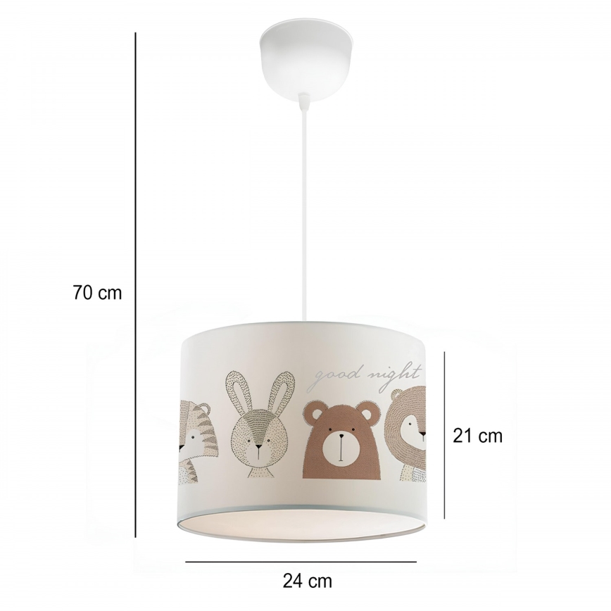 Lampada per bambini CANDY 1xE27/40W/230V bianca/marrone