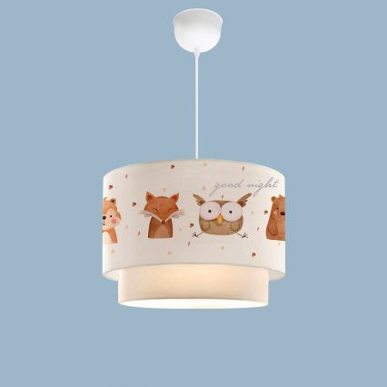Lampada per bambini CANDY 1xE27/40W/230V bianca/marrone